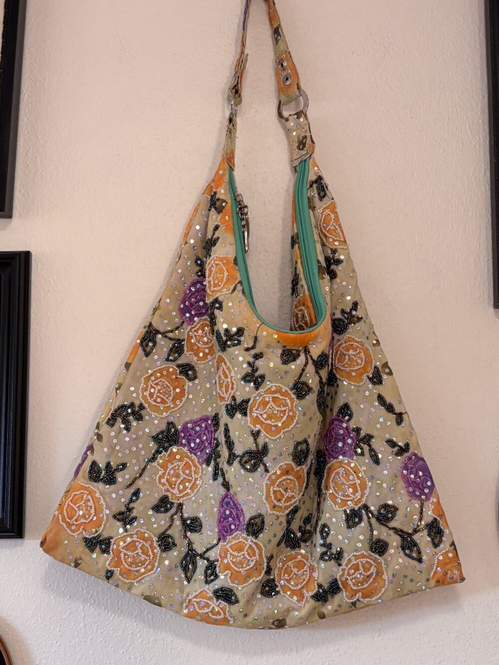 Vintage Y2k Floral Beaded Purse